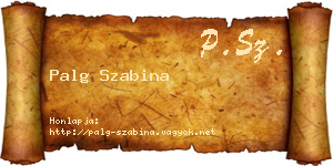 Palg Szabina névjegykártya